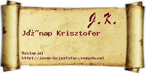 Jónap Krisztofer névjegykártya